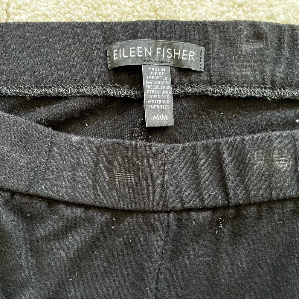 EILEEN FISHER PULL ON BLACK PANTS W/ POCKETS SIZE MEDIUM STAPLE CAPSULE WARDROBE - Picture 4 of 8